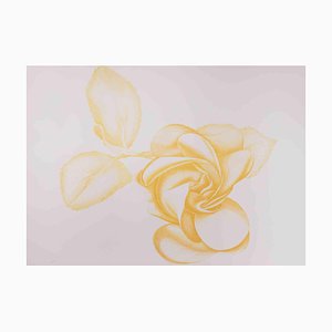 Giacomo Porzano, Yellow Rose, Original Etching, 1972