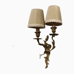 French Wall Lamps in Brass, 1960s, Set of 2