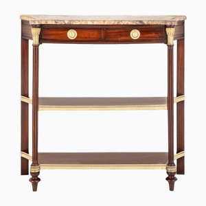 French Empire Console Table in Mahogany with Marble Top, 1860