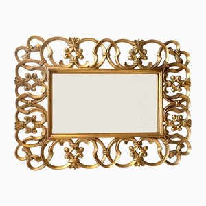Gilt Gothic Mantle Mirror in Glass Gilded Frame