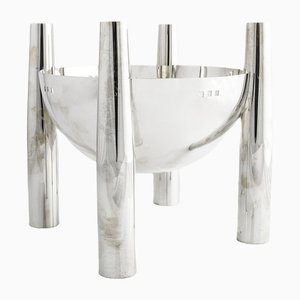 Silver Metal Willow Model Vase by Charles Rennie Mackintosh for Sabattini, 1984
