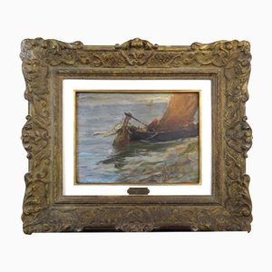 Pietro Fragiacomo, Vela, 1910s, Oil on Board, Framed