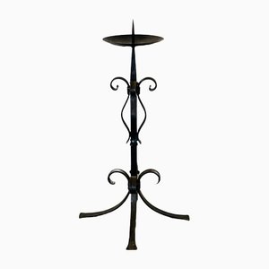 Large Candleholder in Wrought Iron, 1900s