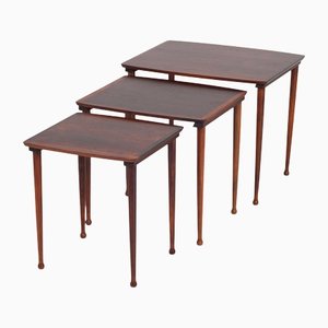 Danish Nesting Tables in Rosewood from Møbel Intarsia, 1960s, Set of 3
