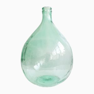 Vintage Ballonflasche aus hellgrünem Glas, 1950er