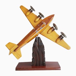 Art Déco Flugzeugmodell aus Holz, 1930er