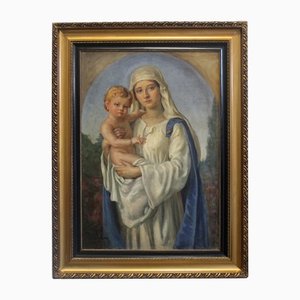 Portrait of Madonna & Child, 1902, Oil on Canvas, Framed