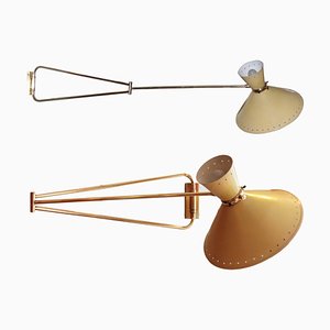 French Swing Arm Wall Light by Rene Mathieu for Lunel, 1950s