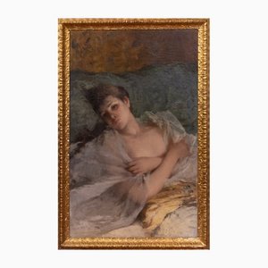 Gaetano de Martini, Portrait of Woman, 1800s, Oil on Canvas, Framed