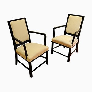 Secession Armchairs in Ivory, 1890s, Set of 2