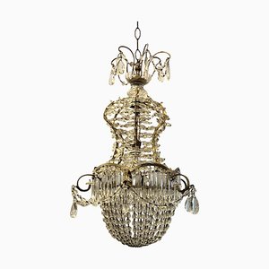 Small French Basket Chandelier, 1950s
