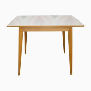 Dining Table in Wood & Resopal with Wooden Edge, 1950s