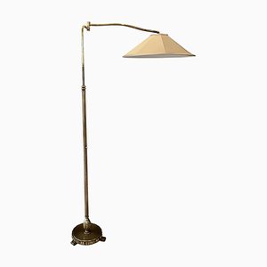 Italian Brass Swing Arm Floor Lamp, 1950s