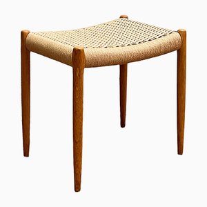 Mid-Century Danish Model 80A Stool in Oak with Paper Mesh by Niels O. Møller for Jl Mollers, 1950s