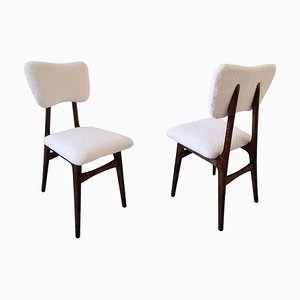 Europäische Cremefarbene Boucle Stühle, 1960er, 2er Set