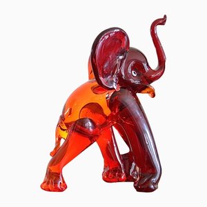 Elefante de cristal de Murano atribuido a Ercole Barovier para Barovier & Toso, años 50