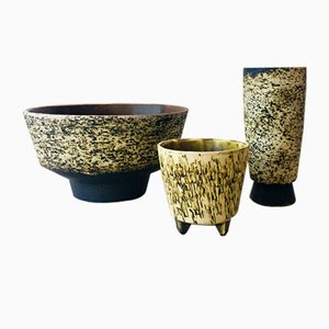 Brutalist Ceramics, 1960s, Set of 3