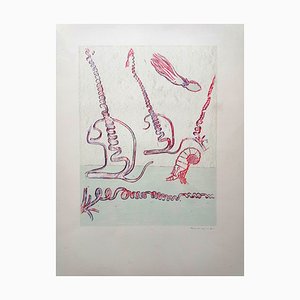 Max Ernst, Composición surrealista, Litografía rara, 1974