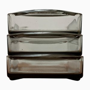 Mid-Century Danish Cabaret Glass Trays from Holmegaard, 1960s, Set of 3