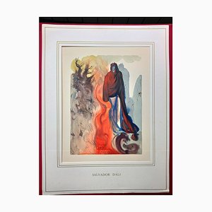 Salvador Dali, La Divine Comédie: Enfer 34, Apparition de Dité, Gravure, 1960