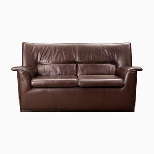 Set of Brown Leather Model Lauriana Sofas by Tobia & Afra Scarpa, 1970s
