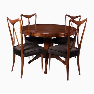 Italienischer Mid-Century Tisch und Stühle, 1950, 5er Set