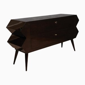 Commode à Tiroirs Mid-Century en Shellac Noir, 1970s