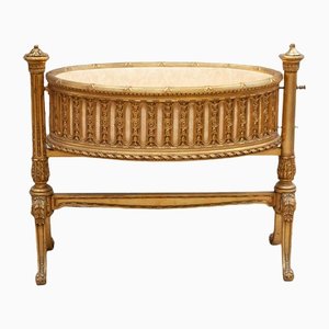 19th Century French Napoleon III Cradle in Carved & Gilt Wood