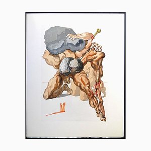 Salvador Dali, Les Avares et Les Prodigues, Chant 7 de l'Enfer de la Divine Comédie, 1963, Grabado