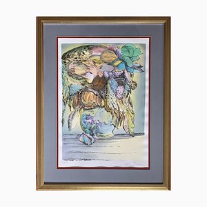 Ernst Fuchs, Bouquet of Dreams, 1985, Hand-Colored Lithograph, Fantastic Realism