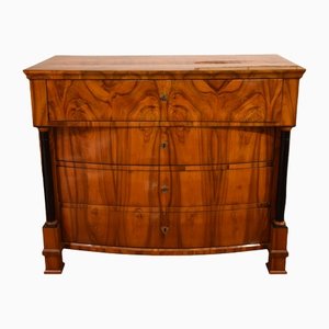 Biedermeier Leather and Walnut Chest of Drawers