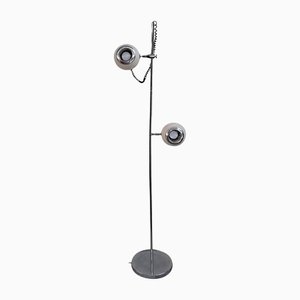 Lámpara de pie Eyeball italiana de acero cromado, años 70