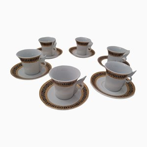 Vintage Italian Coffee Service in Versace style, 1970s, Set of 6