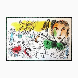 Marc Chagall, Le Cheval Vert, 1973, Cromolitografía original