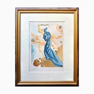 Salvador Dali, L'Enfer de la Divine Comédie 15: The Hard Margins, 1960s, Watercolor Woodblock Engraving