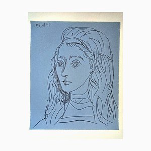 Pablo Picasso, Jacqueline's Portrait, Original Linocut, 1962