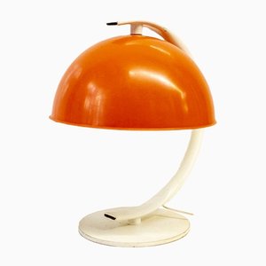 Orange Enameled Metal Lamp, Italy, 1960s