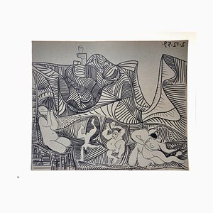 Pablo Picasso, Baccanale con gufo, Incisione su linoleum, 1962