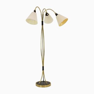 Brass Floor Lamp, Czechoslovakia, 1950s