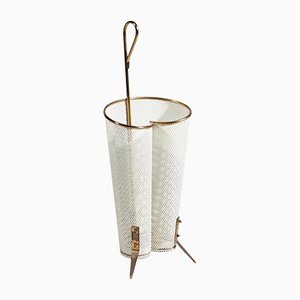 White Metal Perforated Umbrella Stand in the style of Mathieu Matégot, France, 1956