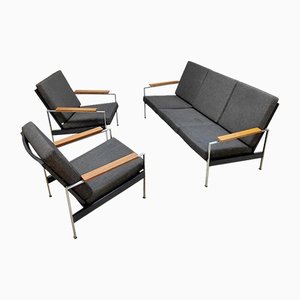 Vintage Dutch Sofa & Lounge Chairs by Rob Parry, 1950s, Set of 3