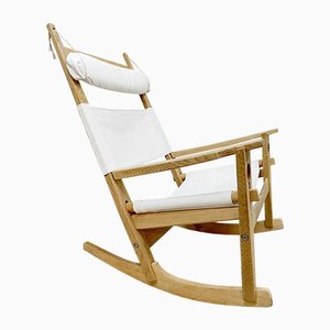 Vintage Danish GE-673 Rocking Chair by Hans J. Wegner for Getama, 1950s