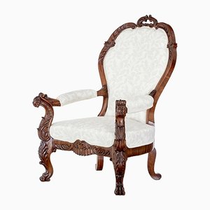 Mid 19th Century Carved Walnut Armchair