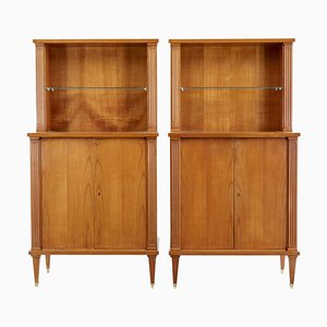 Mid-Century Scandinavian Elm Cabinets, 1950s, Set of 2
