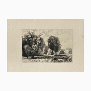 Rodolphe Piguet, Landscape, Original Etching, 1875