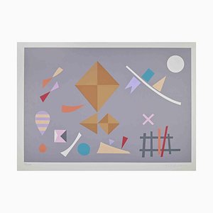 Serigrafía original de Otto Hofmann, Gray Composition, 1989
