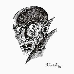 Enrico Josef Cucchi, Nosferatu The Vampire, Original China Ink Drawing, 2019
