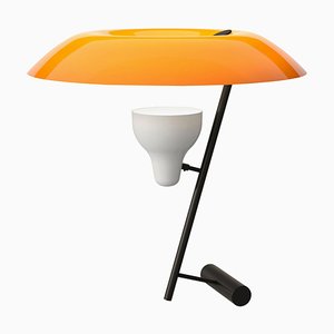 Lampe Modèle 548 en Laiton Bruni avec Diffuseur Orange par Gino Sarfatti pour Astep