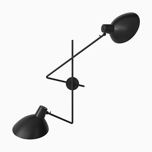 Lámpara de pared VV Fifty Twin en negro de Vittoriano Viganò para Astap