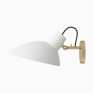VV Fifty White and Brass Wall Lamp by Vittoriano Viganò for Astap